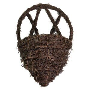 Natural Rattan Flat Wall Basket Rustic Decor Large 13.5" x 10" x 6"